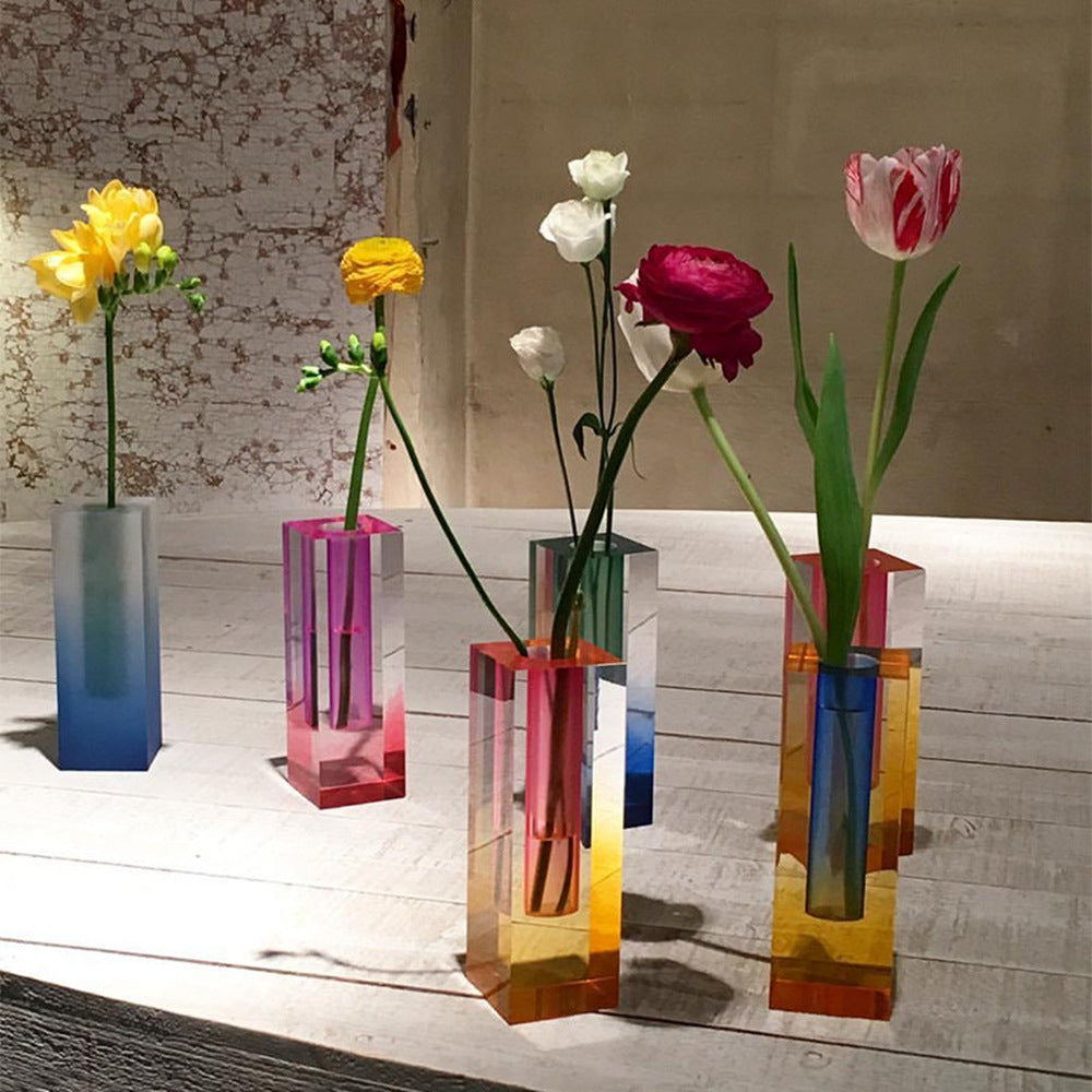 Creative acrylic vases for living room, bedroom, office, amazing your time！