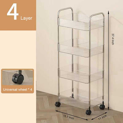 Acrylic storage rack Home kitchen storage cart universal wheel trolley rack