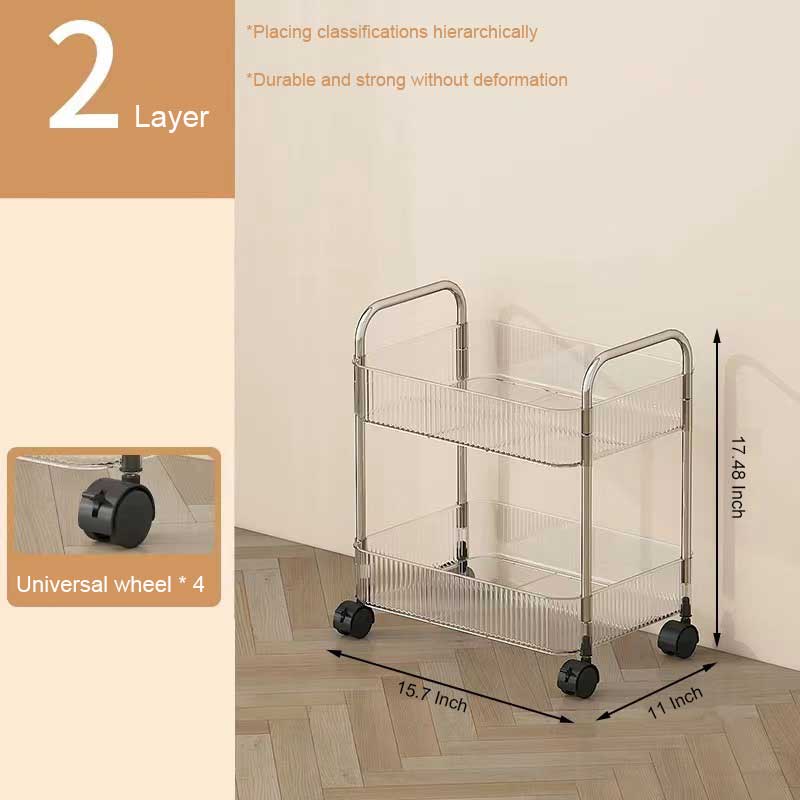 Acrylic storage rack Home kitchen storage cart universal wheel trolley rack